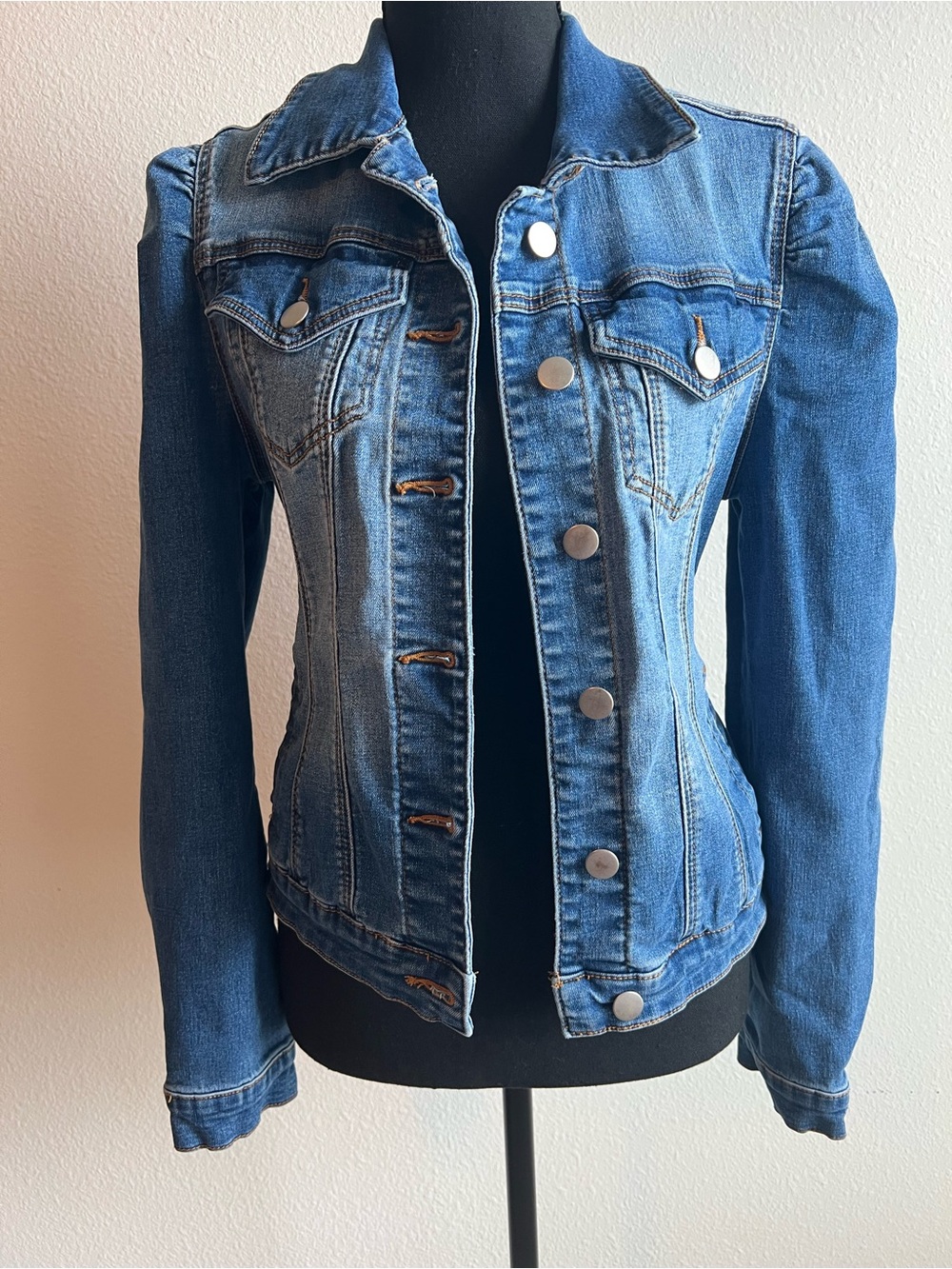 Aqua Blue Cropped Denim Jean Jacket